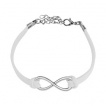 Bracelet fantaisie en similicuir avec large symbole de l'infini